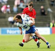 24 June 2007; Damien Freeman, Monaghan, in action against Barry McGoldrick, Derry. Bank of Ireland Ulster Senior Football Championship Semi-Final, Derry v Monaghan, Casement Park, Belfast, Co. Antrim. Picture credit: Oliver McVeigh / SPORTSFILE