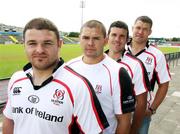 27 June 2007; Ulster's Jarlath Carey, Neil Hanna, Seamus Mallon, and Carlo Del Fava at a press conference unveiling new signings for the new season. Ulster Rugby Press Conference, Ravenhill Park, Belfast, Co. Antrim. Picture credit; Oliver McVeigh / SPORTSFILE