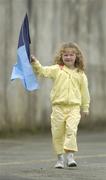 8 April 2007; A young Dublin supporter waves her flag on the way to the game. Allianz National Football League, Division 1A, Round 7, Dublin v Kerry, Parnell Park, Dublin. Picture credit: Brendan Moran / SPORTSFILE