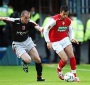 29 June 2007; Keith Fahey, St Patrick's Athletic, in action against Sean Hargan, Derry City. eircom League Premier Division, St Patrick's Athletic v Derry City, Richmond Park, Dublin. Picture credit: David Maher / SPORTSFILE