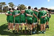 16 November 2014; The Ireland players listen to the team captain Michael Murphy after the game. VFL Selection v Ireland - International Rules warm-up match, Sandringham VFL Ground, Trevor Barker Beach Oval, Melbourne, Victoria, Australia. Picture credit: Ray McManus / SPORTSFILE