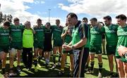 16 November 2014; The Ireland players listen to the team manager Paul Earley after the game. VFL Selection v Ireland - International Rules warm-up match, Sandringham VFL Ground, Trevor Barker Beach Oval, Melbourne, Victoria, Australia. Picture credit: Ray McManus / SPORTSFILE