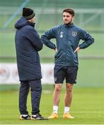 17 November 2014; Republic of Ireland manager Martin O'Neill with Robbie Brady during squad training ahead of their side's international friendly match against the USA on Tuesday. Republic of Ireland Squad Training, Gannon Park, Malahide, Co. Dublin. Picture credit: David Maher / SPORTSFILE
