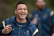 17 November 2014; Australia's Israel Folau arrives for squad training ahead of their Autumn International Rugby match against Ireland on Saturday at the Aviva Stadium. Australia Rugby Squad Training, Donnybrook Stadium, Co. Dublin. Picture credit: Ramsey Cardy / SPORTSFILE