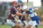 30 June 2007; Tommy Fitzgerald, Laois, in action against John Lee, Galway. Guinness All-Ireland Hurling Championship Qualifier, Laois v Galway, O'Moore Park, Portlaoise, Co. Laois. Picture credit: Pat Murphy / SPORTSFILE