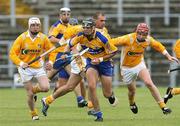 30 June 2007; Brendan Bolger, Clare, in action against Karl Stewart and Shane McNaughton, Antrim. Guinness All-Ireland Hurling Championship Qualifier, Group 1A, Round 1, Antrim v Clare, Casement Park, Belfast, Co. Antrim. Picture credit: Oliver McVeigh / SPORTSFILE