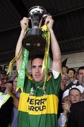 1 July 2007; Kerry captain Declan O'Sullivan lifts the cup. Bank of Ireland Munster Senior Football Championship Final, Kerry v Cork, Fitzgerald Stadium, Killarney, Co. Kerry. Picture credit: Ray McManus / SPORTSFILE
