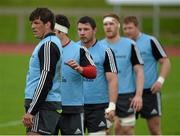 17 November 2014; Munster players, from left to right, Donncha O'Callaghan, Billy Holland, Paddy Butler, Sean Dougall, and Stephen Archer during squad training ahead of their Guinness PRO12, Round 8, match away to Newport Gwent Dragons on Friday. Munster Rugby Squad Training, University of Limerick, Limerick. Picture credit: Diarmuid Greene / SPORTSFILE