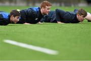 17 November 2014; Leinster's Billy Dardis, left, Peadar Timmins, centre, and Garry Ringrose during squad training ahead of their Guinness PRO12, Round 8, match away to Benetton Treviso on Sunday. Leinster Rugby Squad Training, Donnybrook Stadium, Dublin. Picture credit: Ramsey Cardy / SPORTSFILE