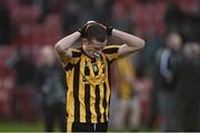 16 November 2014; Kevin Rafferty, St Eunan's, dejected after the game. AIB Ulster GAA Football Senior Club Championship Semi-Final, St Eunan's v Omagh St Enda's, Celtic Park, Derry. Picture credit: Ramsey Cardy / SPORTSFILE