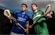 18 November 2014; #TheToughest â€“ Cratloeâ€™s Conor Ryan, left, and Killmallock captain Graeme Mulchay are pictured ahead of the AIB GAA Munster Senior Hurling Club Championship Final on the 23rd of November where they will face off in PÃ¡irc na nGael. This is the first time Cratloe has reached the Munster Senior Hurling Club Final. It has been two decades since Killmallock reached the Munster Senior Hurling Club Final. For exclusive content and to see why the AIB Club Championships are #TheToughest follow us @AIB_GAA and on Facebook at facebook.com/AIBGAA. Ely Place, Dublin. Picture credit: Stephen McCarthy / SPORTSFILE