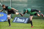 18 November 2014; Ireland's Dave Foley, left, and Jonathan Sexton during squad training ahead of their side's Guinness Series match against Australia on Saturday. Ireland Rugby Squad Training, Carton House, Maynooth, Co. Kildare. Picture credit: Barry Cregg / SPORTSFILE
