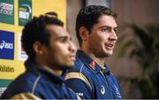 18 November 2014; Australia's Rob Simmons and Will Genia, left, during a press conference ahead of their Autumn International Rugby match against Ireland on Saturday. Australia Rugby Press Conference, Fitzpatricks Castle Hotel, Killiney, Co. Dublin.  Picture credit: Pat Murphy / SPORTSFILE