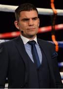 15 November 2014; Former WBA Super Bantamweight World Champion Bernard Dunne in attendance, in his role as Sky Sports TV pundit. Return of The Mack, 3Arena, Dublin. Picture credit: Ramsey Cardy / SPORTSFILE