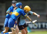 30 June 2007; Aisling Jordan, Dublin, in action against Julie Kirwan, no. 2, and Sinead Nealon, Tipperary. Gala All Ireland Senior Camogie Championship, O'Duffy Cup, Dublin v Tipperary, Parnell Park, Dublin. Picture credit: Ray McManus / SPORTSFILE