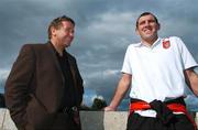 3 July 2007; Former Livingston boss John Robertson, who is to be introduced as new manager of Derry City, with Derry City player Greg O'Halloran before the game. eircom League of Ireland Cup Quarter-Final, Cobh Ramblers v Derry City, St Colman's Park, Cobh, Co. Cork. Picture credit: David Maher / SPORTSFILE