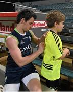 19 November 2014; Ireland's Mattie Donnelly signs a shirt for a young supporter after squad training ahead of their International Rules Series game against Australia on Saturday 22nd November. Ireland International Rules Squad Training, Paterson's Stadium, Subiaco, Perth, Australia. Picture credit: Ray McManus / SPORTSFILE