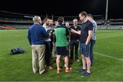 19 November 2014; Ireland's Lee Keegan is interviewed by the written press after squad training ahead of their International Rules Series game against Australia on Saturday 22nd November. Ireland International Rules Squad Training, Paterson's Stadium, Subiaco, Perth, Australia. Picture credit: Ray McManus / SPORTSFILE