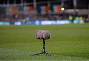 18 November 2014; A general view of a television microphone. International Friendly, Republic of Ireland v USA, Aviva Stadium, Lansdowne Road, Dublin. Picture credit: Piaras Ó Mídheach / SPORTSFILE