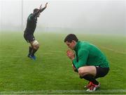 20 November 2014; Ireland's Jonathan Sexton, right, and Rhys Ruddock during squad training ahead of their side's Guinness Series match against Australia on Saturday. Ireland Rugby Squad Training, Carton House, Maynooth, Co. Kildare. Picture credit: Stephen McCarthy / SPORTSFILE