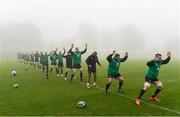 20 November 2014; Ireland's Peter O'Mahony, right, and team-mates during squad training ahead of their side's Guinness Series match against Australia on Saturday. Ireland Rugby Squad Training, Carton House, Maynooth, Co. Kildare. Picture credit: Stephen McCarthy / SPORTSFILE