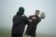20 November 2014; Ireland's Jamie Heaslip, right, and skills coach Richie Murphy during squad training ahead of their side's Guinness Series match against Australia on Saturday. Ireland Rugby Squad Training, Carton House, Maynooth, Co. Kildare. Picture credit: Stephen McCarthy / SPORTSFILE