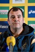 20 November 2014; Australia head coach Michael Cheika  during a press conference ahead of their side's Guinness Series match against Ireland on Saturday. Australia Rugby Press Conference, Fitzpatricks Castle Hotel, Killiney, Co. Dublin. Picture credit: Matt Browne / SPORTSFILE