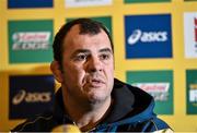 20 November 2014; Australia head coach Michael Cheika  during a press conference ahead of their side's Guinness Series match against Ireland on Saturday. Australia Rugby Press Conference, Fitzpatricks Castle Hotel, Killiney, Co. Dublin. Picture credit: Matt Browne / SPORTSFILE