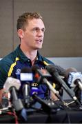 21 November 2014; Australia captain Joel Selwood during a press conference ahead of their International Rules Series game against Australia on Saturday. Ireland International Rules Squad Training, Paterson's Stadium, Perth, Australia. Picture credit: Ray McManus / SPORTSFILE