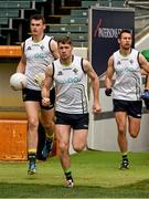 21 November 2014; Ireland's Paddy O'Rourke, Cathal Cregg and Finian Hanley run out for squad training ahead of their International Rules Series game against Australia on Saturday. Ireland International Rules Squad Training, Paterson's Stadium, Perth, Australia. Picture credit: Ray McManus / SPORTSFILE