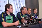 21 November 2014; Ireland captain Michael Murphy and manager Paul Earley with the Australian manager Alastair Clarkson and the Australian captain Joel Selwood during a press conference ahead of their International Rules Series game against Australia on Saturday. Ireland International Rules Squad Training, Paterson's Stadium, Perth, Australia. Picture credit: Ray McManus / SPORTSFILE