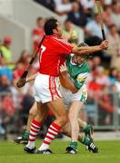 7 July 2007; Sean Og O hAilpin, Cork, attempts to block the path of Rory Hanniffy, Offaly. Guinness All-Ireland Senior Hurling Championship Qualifier, Group 1B, Round 2, Cork v Offaly, Pairc Ui Chaoimh, Cork. Photo by Sportsfile