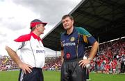 7 July 2007; Offaly manager John McIntyre, right, and Cork manager Gerald McCarthy at the end of the game. Guinness All-Ireland Senior Hurling Championship Qualifier, Group 1B, Round 2, Cork v Offaly, Pairc Ui Chaoimh, Cork. Photo by Sportsfile