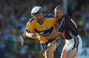7 July 2007; Gerry Quinn, Clare, in action against Eugene Cloonan, Galway. Guinness All-Ireland Senior Hurling Championship Qualifier, Group 1A, Round 2, Clare v Galway, Cusack Park, Ennis, Co. Clare. Picture credit: Brendan Moran / SPORTSFILE
