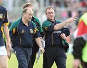 7 July 2007; Meath manager, Colm Coyle, right, and his assistant Dudley Farrell, at the end of the game. Bank of Ireland All-Ireland Senior Football Championship Qualifier, Round 1, Down v Meath, Pairc Esler, Newry, Co. Down. Picture credit: Oliver McVeigh / SPORTSFILE