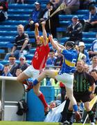 8 July 2007; Donagh Stack, Cork, gets to the sliothar ahead of Darren O'Connor, Tipperary. ESB Munster Minor Hurling Championship Final, Cork v Tipperary, Semple Stadium, Thurles, Co. Tipperary. Photo by Sportsfile