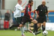 9 July 2007; Stephen Rice, Bohemians, in action against Mark Duggan, Bray Wanderers. eircom League of Ireland Premier Division, Bohemians v Bray Wanderers, Dalymount Park, Dublin. Picture credit: David Maher / SPORTSFILE