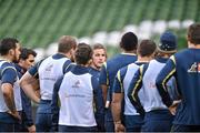 21 November 2014; Australia captain Michael Hooper with his players during squad training ahead of their side's Guinness Series match against Ireland on Saturday. Australia Rugby Squad Training, Aviva Stadium, Lansdowne Road, Dublin. Picture credit: Matt Browne / SPORTSFILE