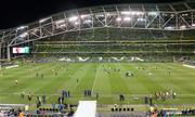 18 November 2014; Republic of Ireland and USA players warm up before the game. International Friendly, Republic of Ireland v USA, Aviva Stadium, Lansdowne Road, Dublin. Picture Credit: Cody Glenn / SPORTSFILE