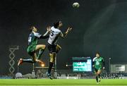 21 November 2014; Danie Poolman, Connacht, competes for a high ball with Hennie Daniller, Zebre. Guinness PRO12, Round 8, Connacht v Zebre. The Sportsground, Galway. Picture credit: Ramsey Cardy / SPORTSFILE
