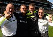 21 September 2014; Kerry manager Jack O'Connor celebrates with selectors, from left, Eamonn Whelan, Micheál Ó Sé and John Galvin. Electric Ireland GAA Football All Ireland Minor Championship Final, Kerry v Donegal. Croke Park, Dublin. Picture credit: Stephen McCarthy / SPORTSFILE