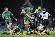 21 November 2014; Mils Muliaina, Connacht, is tackled by Braam Steyn, Zebre. Guinness PRO12, Round 8, Connacht v Zebre. The Sportsground, Galway. Picture credit: Ramsey Cardy / SPORTSFILE