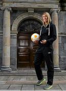22 November 2014; Republic of Ireland Women’s National Team striker and 2014 FIFA Puskás Award nominee, Stephanie Roche, pictured, was in Dublin City Centre today to challenge members of the public to a penalty shoot-out competition in association with Continental Tyres, proud supporters of women’s football in Ireland. Stephanie’s goal is one of ten shortlisted for the 2014 FIFA Goal of the year. Stephanie is the only female player on the short list which includes goals from well know football stars, Diego Costa, Zlatan Ibrahimovic and Robin van Persie among others. First round voting for the FIFA Puskás Award continues until December 1 and further details are available at www.fifa.com/puskas. Picture credit: Ramsey Cardy / SPORTSFILE