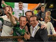 22 November 2014; Ireland supporters wearing masks with the subject of the masks Marty Morrissey. Virgin Australia International Rules Series, Australia v Ireland. Paterson's Stadium, Perth, Australia. Picture credit: Ray McManus / SPORTSFILE