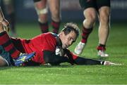 21 November 2014; Andrew Smith, Munster, touches down to score his side's second try of the game. Guinness PRO12, Round 8, Newport Gwent Dragons v Munster, Rodney Parade, Newport, Wales. Picture credit: Steve Pope / SPORTSFILE