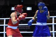23 November 2014; Katie Taylor, Ireland, left, exchanges punches with Junhua Yin, China, during their semi-final bout. 2014 AIBA Elite Women's World Boxing Championships, Jeju, Korea. Photo by Sportsfile