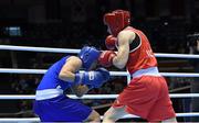 23 November 2014; Katie Taylor, Ireland, right, exchanges punches with Junhua Yin, China, during their semi-final bout. 2014 AIBA Elite Women's World Boxing Championships, Jeju, Korea. Photo by Sportsfile