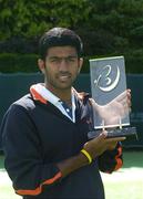 7 July 2007; Rohan Bopanna, India, after defeating Martin Pedersen, Denmark, Shelbourne Men's Irish Open Tennis Championship, Men's Singles Final, Rohan Bopanna.v.Martin Pedersen, Fitzwilliam Lawn Tennis Club, Donnybrook, Dublin. Picture credit: Ray Lohan / SPORTSFILE