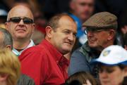 8 July 2007; Learning from the experts: Pictured is rugby legend Peter Clohessy, centre, enjoying the excitement at the Guinness Munster Hurling Final in Semple Stadium. Peter, who is participating in the Guinness Hurling Bootcamp that is currently running on TV3 at 11pm on Thursday nights picked up a few hurling tips from the experts and will no doubt, put them to good use over the coming weeks! To view previous programmes and outtakes log on to www.guinness.com. Guinness Munster Senior Hurling Championship Final, Waterford v Limerick, Semple Stadium, Thurles, Co. Tipperary. Picture credit: Brendan Moran / SPORTSFILE