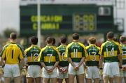 1 July 2007; The Kerry team stand for the national anthem before the game. Bank of Ireland Munster Senior Football Championship Final, Kerry v Cork, Fitzgerald Stadium, Killarney, Co. Kerry. Picture credit: Brendan Moran / SPORTSFILE